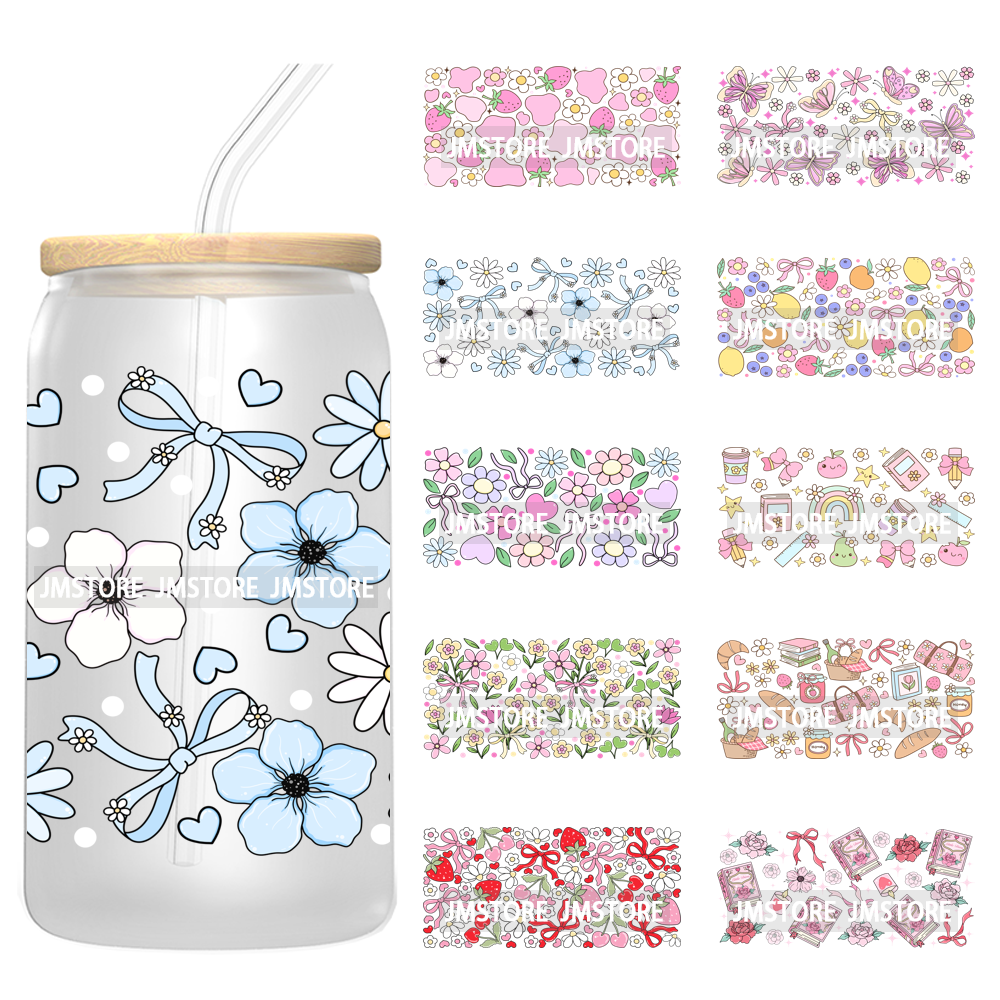 Rdta Tank Glass - Trendy Coquette Bow Ribbon Floral Bookish