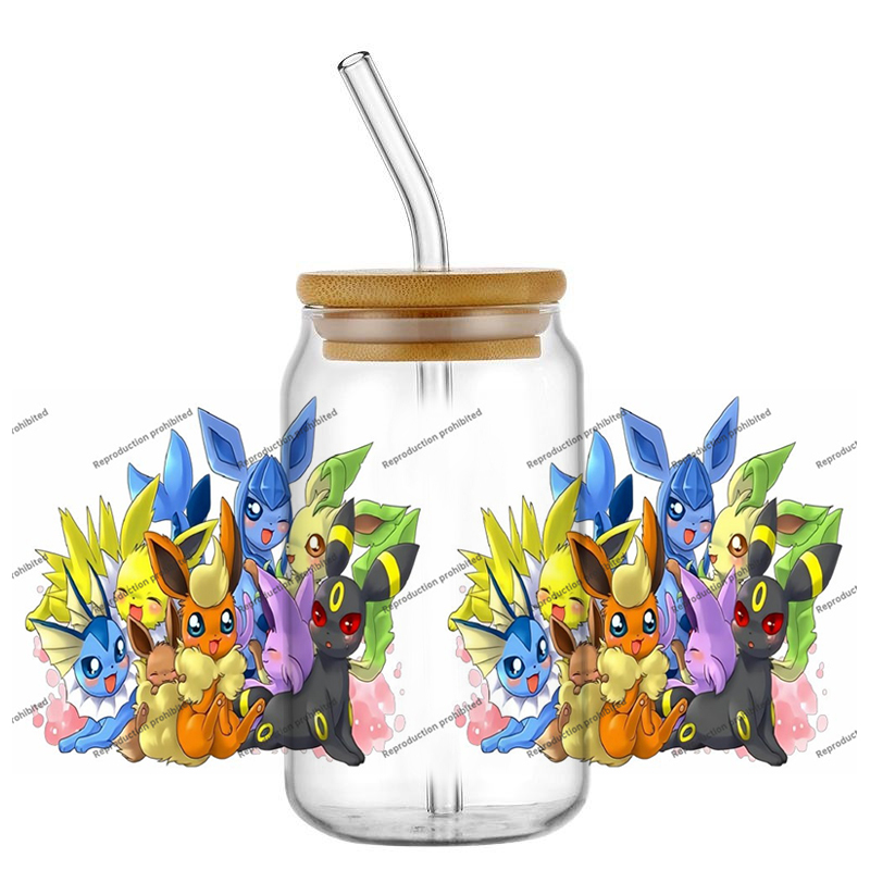 Pokemon pattern UV DTF cup wra - Rdta Tank Glass ulasan dan harga