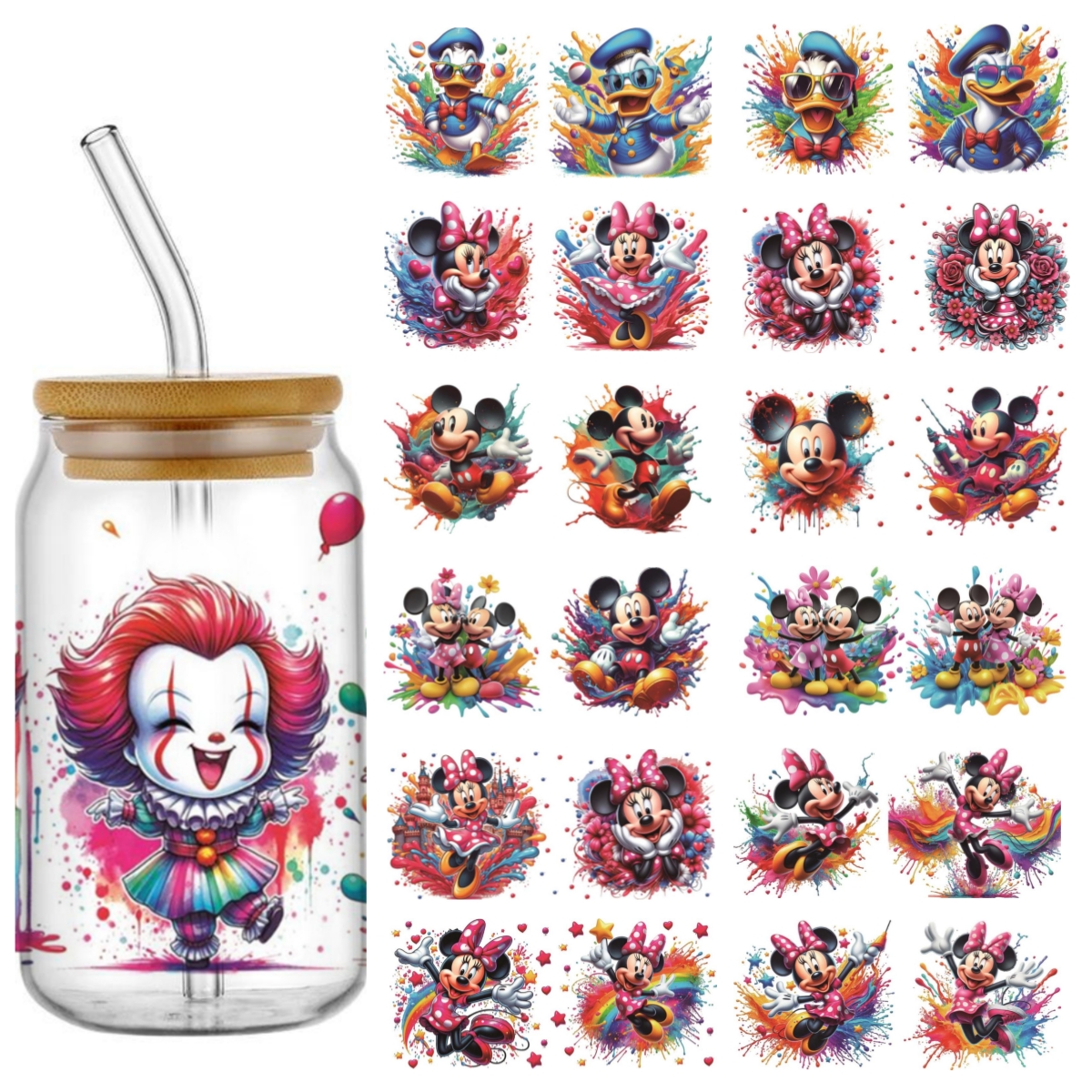 Mickey and Minnie UV DTF Cup W - Rdta Tank Glass ulasan dan harga