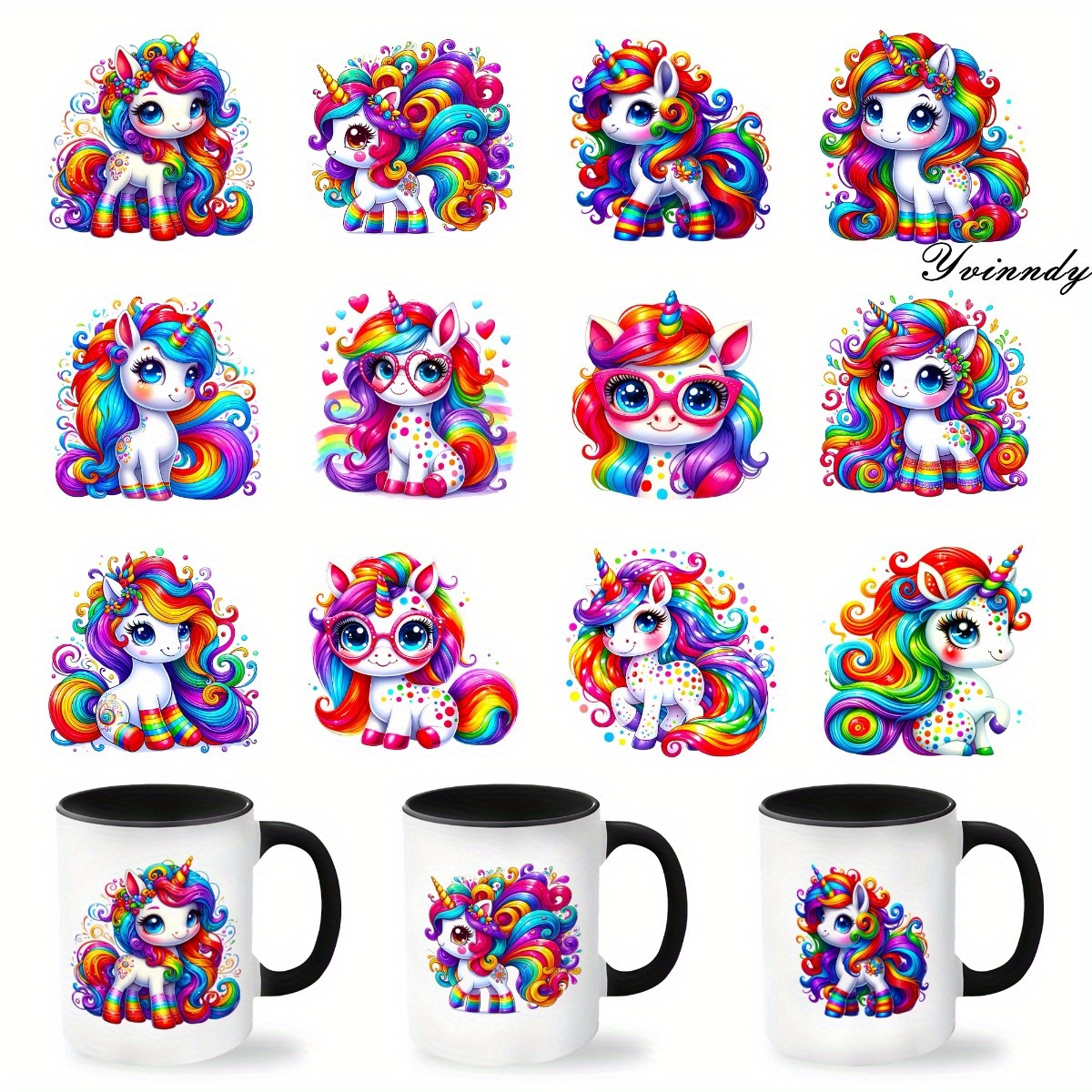 12Pcs/Set Unicorn DIY Glass Ja - Rdta Tank Glass ulasan dan harga